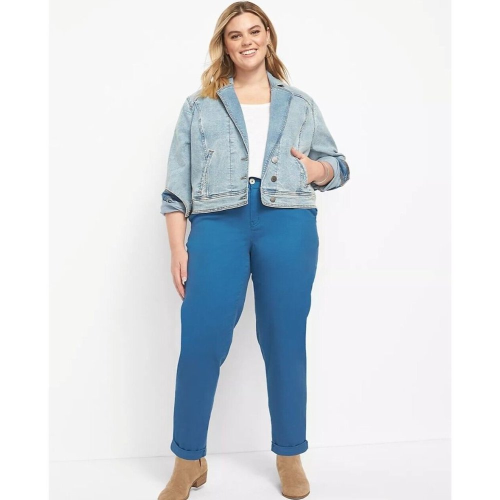 Lane Bryant 22W Slim Chino Pants Dark Blue